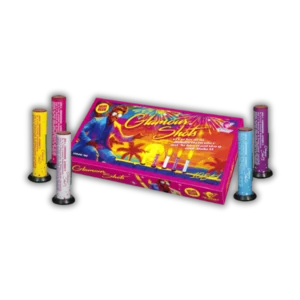 Albert Glamour Shots – 2-teilige Bombenrohre mit Silberschweif-Silbercracker, Blauspur-Corolla-Weide/Grünblinker, roter Blinkschweif-Weißblinker, Goldschweif-Goldregen/Blau, Brokatschweif-Brokatkrone/Rot.