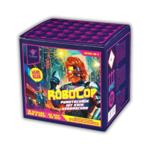 Batterie Albert Robocop AC25-19-1 Feuerwerksbatterie 19 Schuss 25mm mit Titangoldweiden, Brokatkronen und Blinksternen