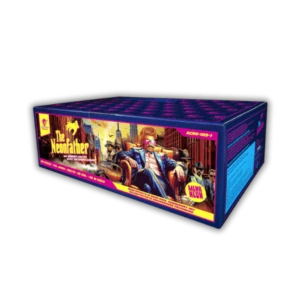 Argento Minerva Reconquista F2 – 144-Schuss-Verbundfeuerwerk, 25 mm Kaliber, ca. 101 Sek., fast 2000 g NEM, mit Dahliensternen, Weiden, Brokat- und Crackereffekten