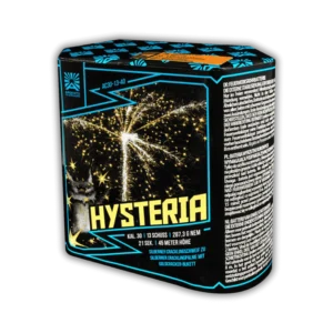 Argento Hysteria F2 – Feuerwerksbatterie mit Silbercracker-Palmen und großen Goldcracker-Buketts