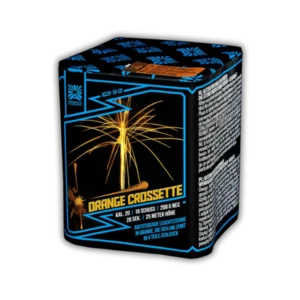 Batterie Argento AC20-16-CO Orange Crossette Feuerwerksbatterie 16 Schuss 20mm mit orangenen Leuchtsternen und Crossette-Effekt