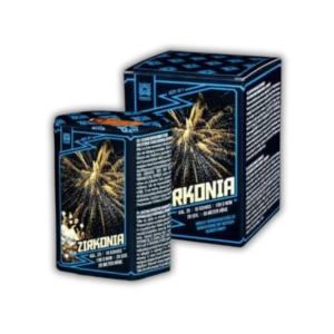 Batterie Argento Zirkonia AC25-10-1 Feuerwerksbatterie 10 Schuss 25mm mit Brokatschweif-Aufstieg, Brokatkrone und weißen Blinksternen