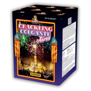 El Gato Batterie Cracker Colgante 25 Schuss mit Crackerpalmen, grünen Sternen und Finalsalve