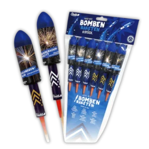 Funke Bombenraketen Sortiment F3 mit sechs verschiedenen Effekten und kräftigen Buketts