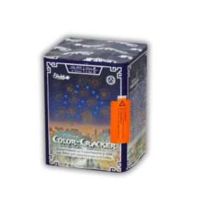 Batterie Funke Color-Cracker FC20-16-6 Feuerwerksbatterie 16 Schuss 20mm mit Crackerschweifen, goldenen und silbernen Crackerbuketts und bunten Sternen