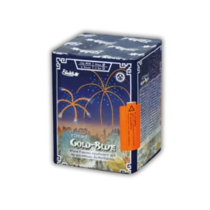Batterie Funke Gold-Blue FC20-16-2 Feuerwerksbatterie 16 Schuss 20mm mit blauen Päonien, Goldregen, Brokatweiden und Corollaweiden
