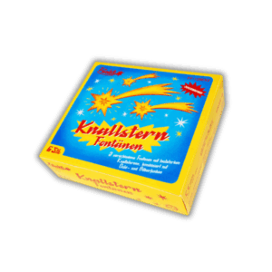 Funke Knallstern Fontäne – 6er Set Jugendfeuerwerk mit Knallstern-Fontänen in Kristall, Gold und Silber.