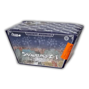 Batterie Funke Snowblind Z-1 FC20-49-4 Feuerwerksbatterie 49 Schuss 20mm Z-Shape mit Silbercracker-Feuertöpfen, Schweifen und Buketts
