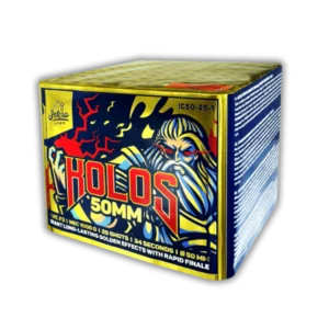 Iskra Kolos – F3 Feuerwerksbatterie, 25 Schuss, 48 mm Kaliber, Titanweiden, Corolla, Brokatkronen, goldenes Finale