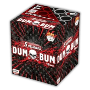Batterie Dum Bum (5 Sek) von Klasek Feuerwerksbatterie 16 Schuss Salut extrem laut mit 5 Sekunden Laufzeit