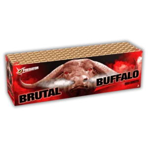 Lesli Brutal Buffalo – 100-Schuss-Verbundfeuerwerk im Kaliber 30 mm mit abwechslungsreichen Effekten und kräftigen Zerlegern