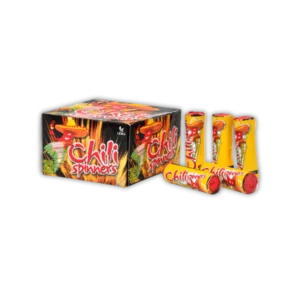 Lesli Chili Spinner – dreifarbiger Bodenwirbel mit Crackling-Finale, F2, 25 Stück je Packung.