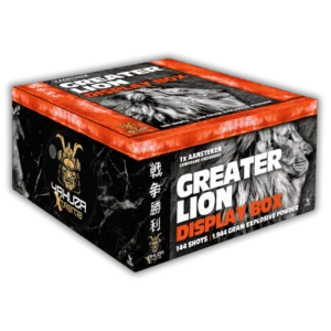 Lesli Greater Lion Box – Verbundfeuerwerk mit 4 Cakes, kräftigen Zerlegern und abwechslungsreichen Effekten, auch bekannt als Prezident Piro