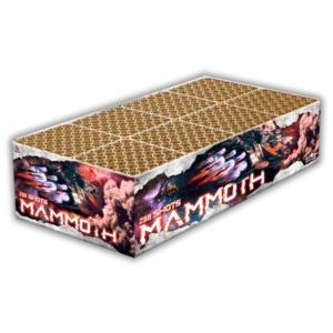 Lesli Mammoth – Verbundfeuerwerks-Set mit Dark Water und Bloodhound, 288 Schuss im Kaliber 25 mm mit silbernen und roten Effekten