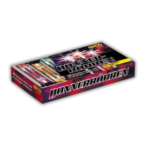 Nico Donnerröhren – 10 Bombenrohre, Doppel-Effekte, 3-fach sortiert für abwechslungsreiche Effekte.