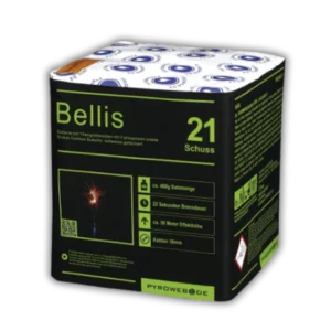 Batterie Pyroweb Bellis Feuerwerksbatterie mit Titangoldweiden, Farbspitzen und Brokat-Dahlien-Buketts