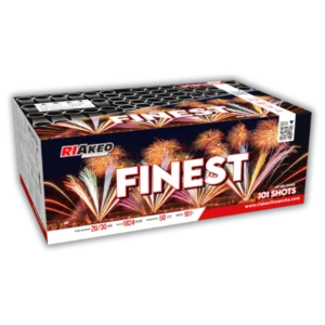 Riakeo Finest F2 – 101-Schuss Verbundfeuerwerk mit Goldweiden, Dahlien und Blinkeffekten