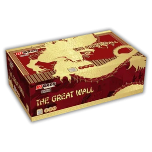 Riakeo The Great Wall – 180-Schuss-Verbundfeuerwerk im Kaliber 30 mm mit breiten Gold- und Farbeffekten, 95 Sekunden Laufzeit