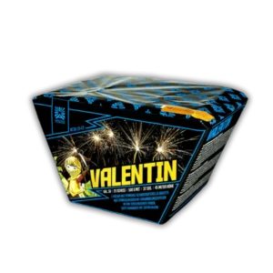 Argento Valentin F2 Batterie – 25 Schuss (30mm) Z-Fächer mit Titangoldweiden, farbigen Verwandlungsspitzen und Goldblinkern