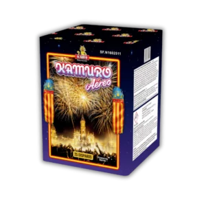 El Gato Kamuro Aero – Feuerwerksbatterie mit Goldenen Kamuro Sternen zu großen Goldenen Kamuro Buketts.