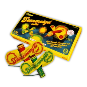 Funke Sonnenvogel Mittel 12er F2-Feuervögel-Sortiment (Rot/Grün) mit Titanfunken und hohem Sonnenwirbel-Aufstieg.