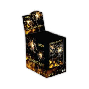 Nico Symbol Wunderkerzen F1 – 4er Päckchen mit Herz- und Stern-Formen für romantische und besondere Anlässe