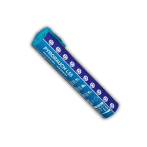 Pyroweb Pyrorauch L55 Pastellblau (T1) mit 60 Sekunden Brenndauer, 15 g NEM und sehr dichter, starker Rauchentwicklung.