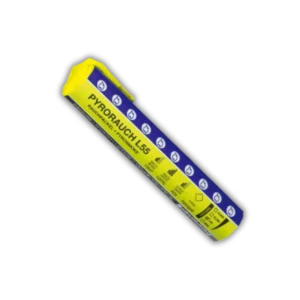 Pyroweb Pyrorauch L55 Pastellgelb (T1) mit 60 Sekunden Brenndauer, 15 g NEM und sehr dichter, starker Rauchentwicklung.