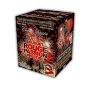 SR Pyro Rouge Prestige 25 Schuss Batterie mit intensiven rot-weißen Blinkeffekten und 30 mm Kaliber.