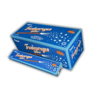 Funke Funkenregen Silber F1 Handfontäne (12er Pack, 90g NEM) mit langbrennenden, hellen Silberfunken.