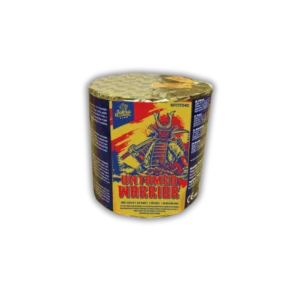 Iskra Untamed Warrior 24 Schuss F2-Kombinationstorte (324g NEM) mit silbernen Wirbelschweifen, Stroboskop, farbigen Minen und Brokatkronen-Finale.