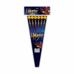 SR Pyro Lunatic 6er F3-Salutraketen (300g NEM) mit extrem lautem Titansalut-Knall und 80 Meter Effekthöhe.