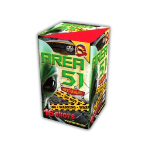 SR Pyro Area 51 F3-Batterie, 16 Schuss im massiven 38mm Kaliber.