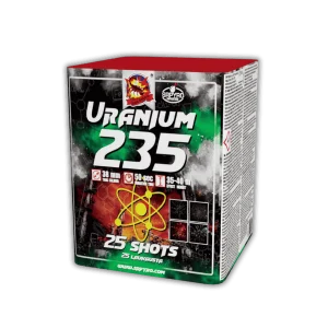 SR Pyro Uranium 25-Schuss F3-Batterie, massives 38mm Kaliber mit 970g NEM.