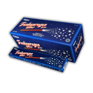 Funke Funkenregen Silber Groß mit 165g NEM und ca. 60 Sekunden Brenndauer mit dichtem, langanhaltendem Silberfunken-Regen.